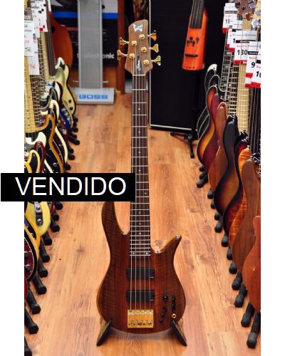 Fodera Curly Walnut Monarch 5 Deluxe